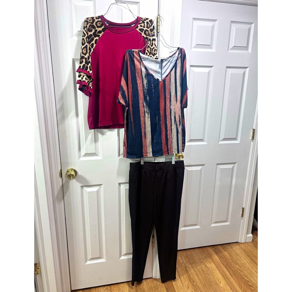 Emery Rose + Simply Vera Vera Wang 3pc Outfit Set 0XL/1XL Top, L Pants